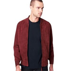 Blank NYC BlankNYC New with Tags Mens 100% Leather Red Goat Skin Bomber Jacket